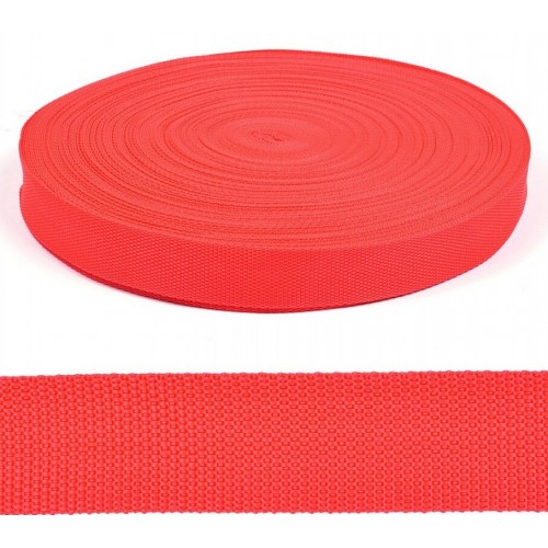 Лента ременная (стропа) 30 мм красная, рулон 50 м