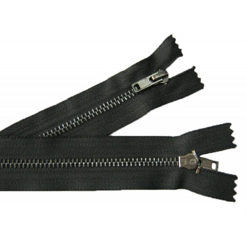 Молния металл Т-4 джинсовая 16 см, черный оксид, 10 г/м, КНР