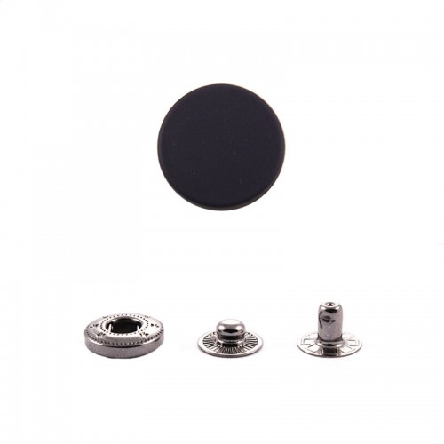 Кнопка Альфа, 12,5 мм, пружинный контакт, прорезиненная, латунь, упак. 1000 шт