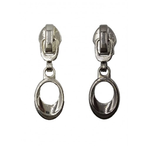 Бегунок для металла Т-5 декор №2, никель/т. никель, 100 шт