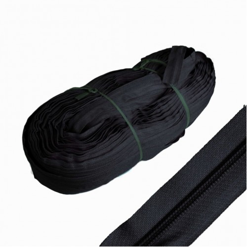 Молния спираль рулонная Т-5, черная (16 г/м), упак 200 м, РФ