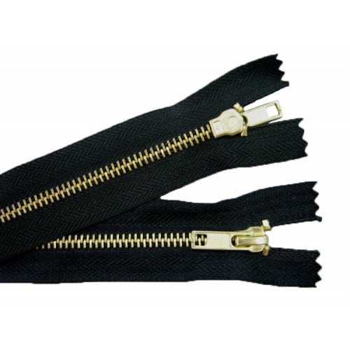 Молния металл Т-4 джинсовая 20 см, латунь, 10 г/м, КНР