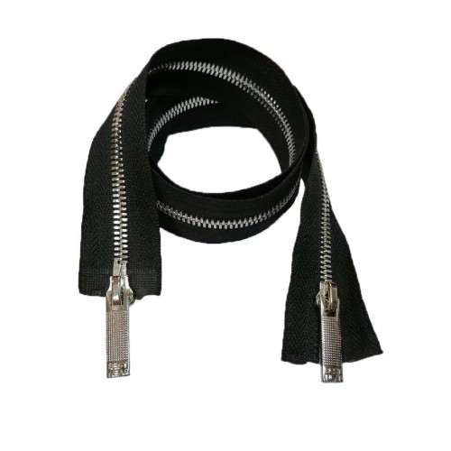 Молния металл Т-5, 2 замка, 85 см, никель, шлифованная, КНР