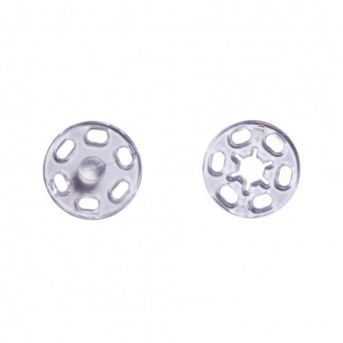 Кнопка 15 мм потайная пришивная пластмас. прозрачная, упак. 1000 шт