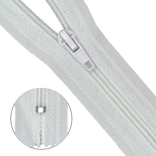 Молния спираль брючная Т-4, 18 см, автомат, белая, КНР