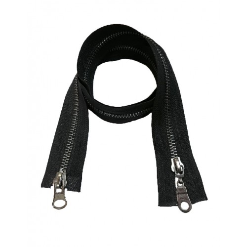 Молния металл Т-5, 2 замка, 75 см, никель, оксид, КНР