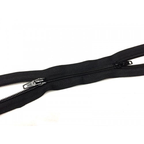 Молния спираль Т-7, 2 бегунка, 70 см, черная, 19,0 г/м