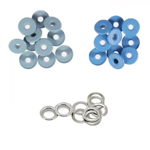 Люверсы 4 мм, сталь, синий, серый, 1000 шт в 1 уп, Турция