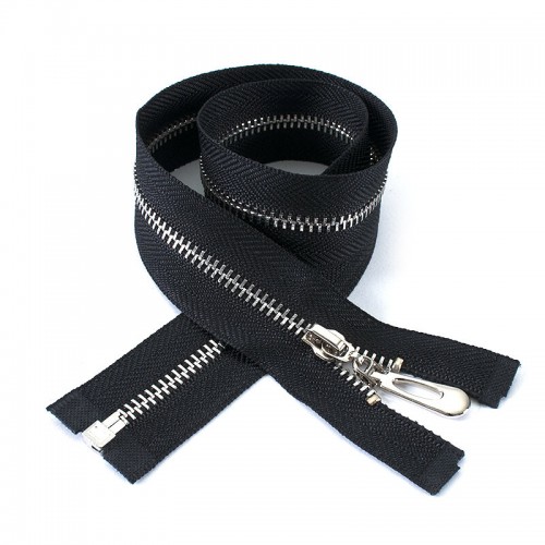 Молния трактор Т-5, 60 см декоративная, черная, звено серебро/золото